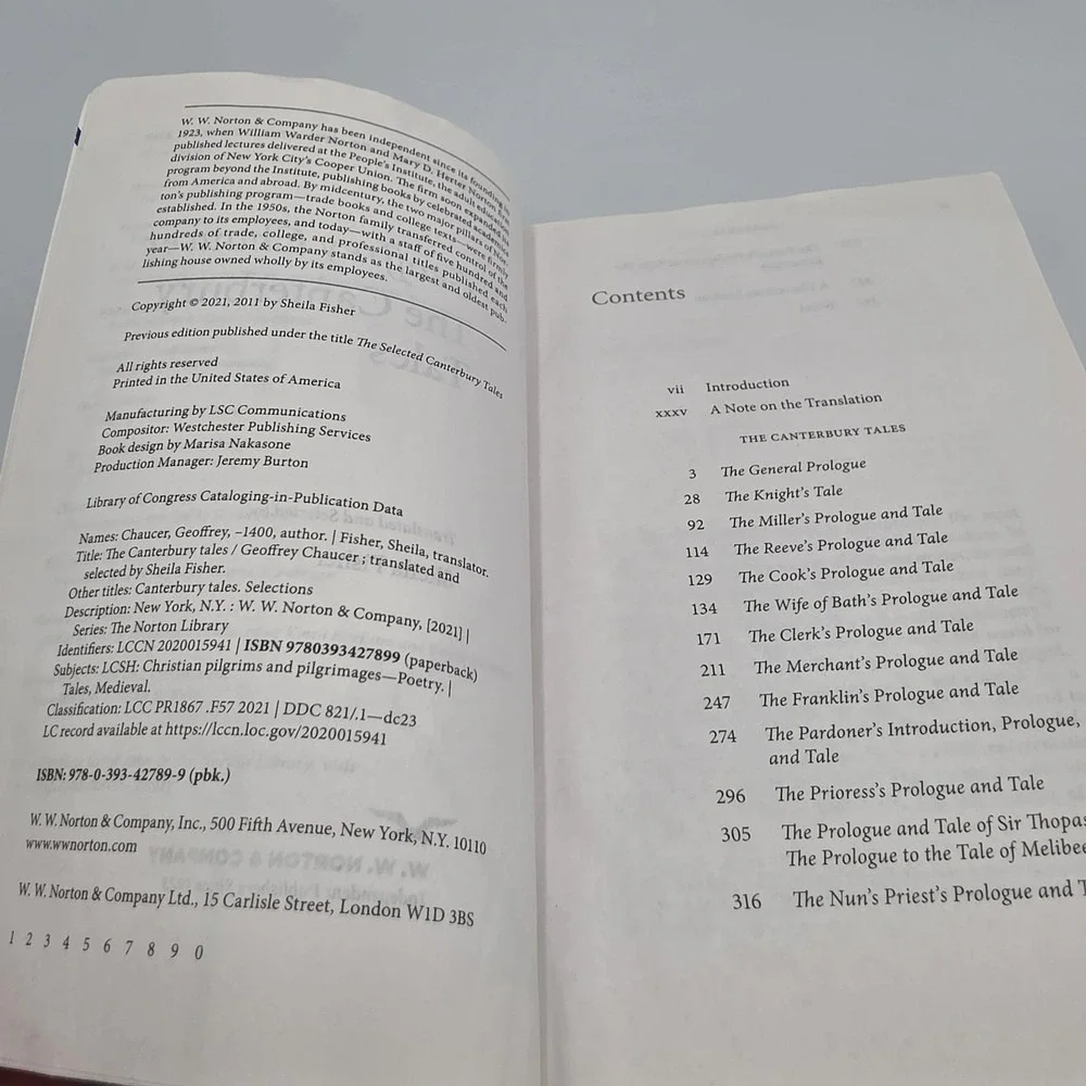 The Canterbury Tales By Geoffrey Chaucer,  2021 Paperback by The Norton Library‎